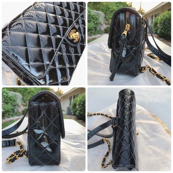 Chanel metalasse quilted patent leather backpack - Picture 4 of 8